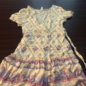 Floral Patterned Kids Dress - Multicolor